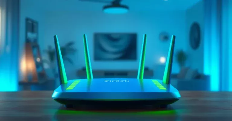 A modern Wi-Fi router representing boosted internet speed.